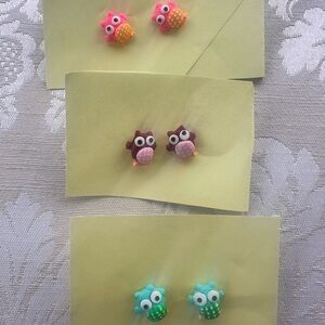 Charming Owl Stud Earrings for Kids